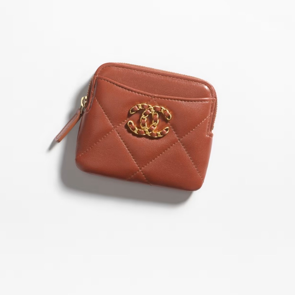 Chanel Brown Quilted Leather Wallet